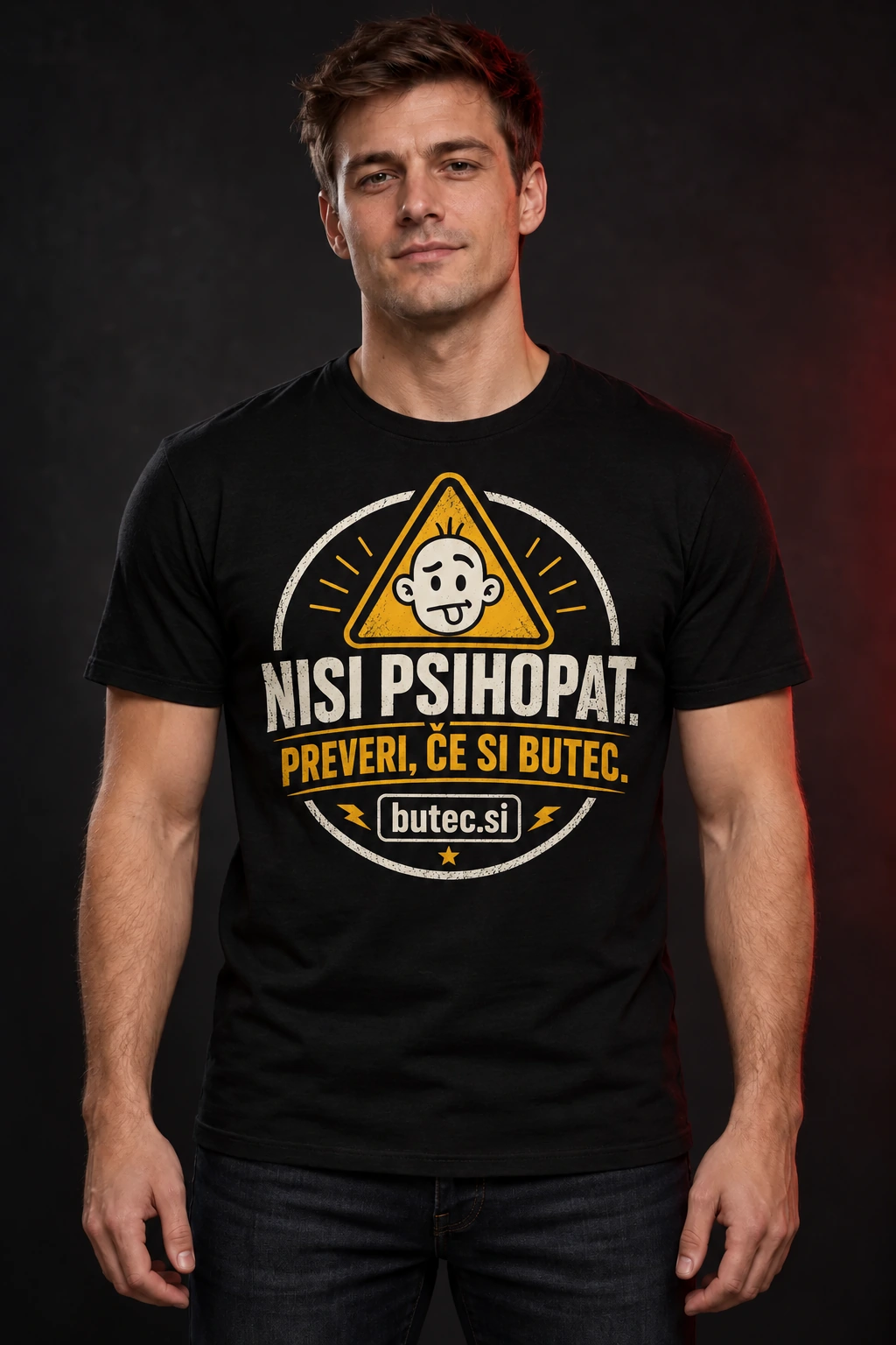 Unisex / moška majica na modelu: Brez dodatnih pojasnil.