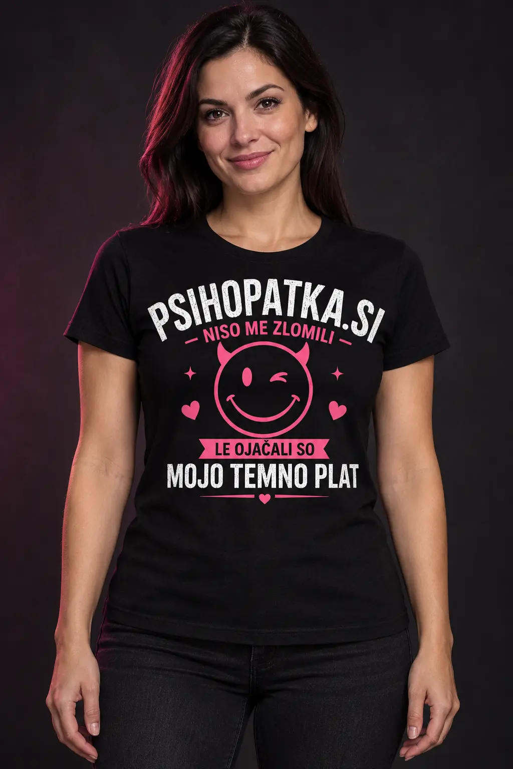 Ženska majica na modelu: Moja temna plat.